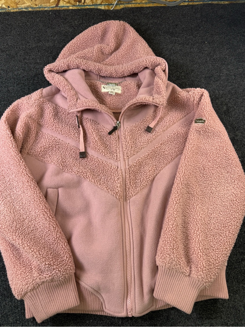 Koolaburra by UGH Cozy Pink Sherpa Zip-Up Hoodie Jacket